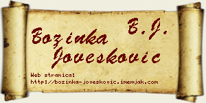 Božinka Jovešković vizit kartica